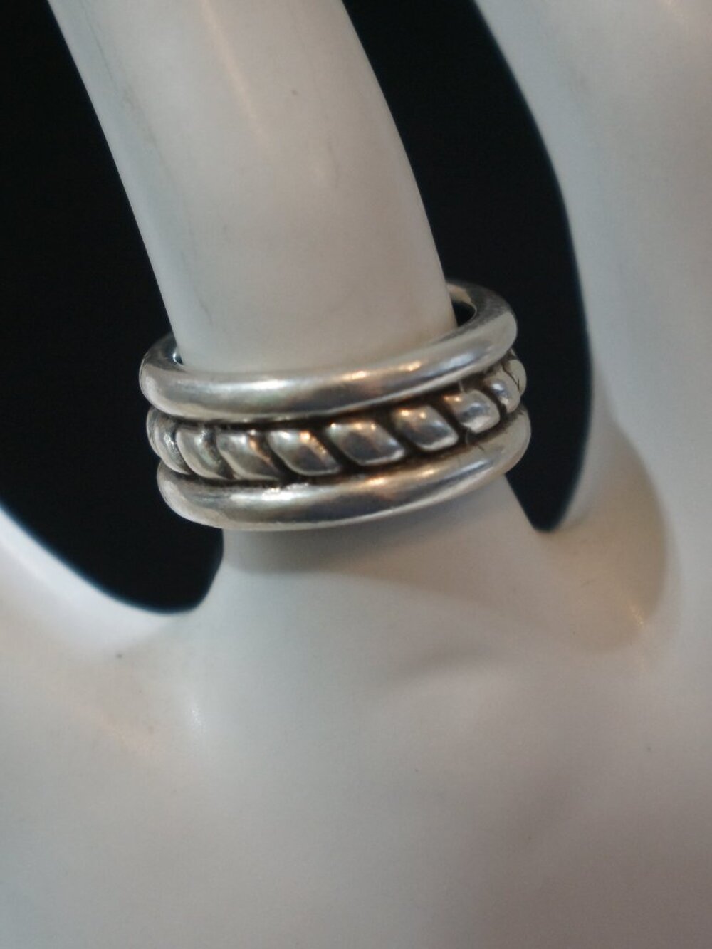 Vintage Sterling Silver Rope Cable Band Ring 7.4g Sz 9